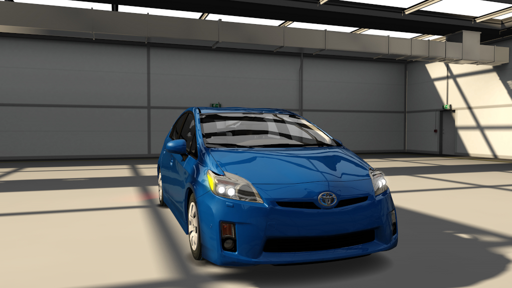 Toyota Prius traffic, skin blue