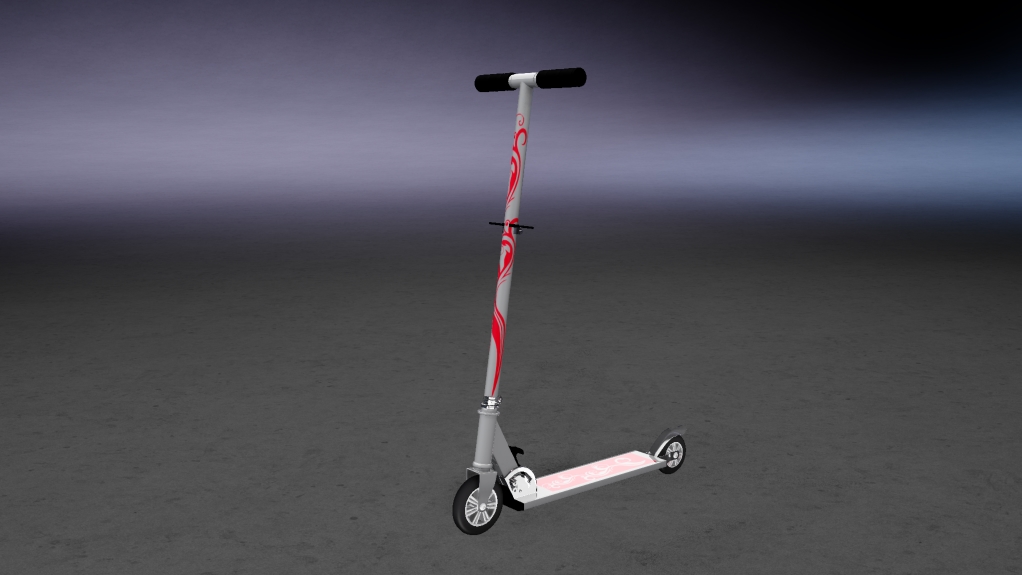 kick scooter, skin red