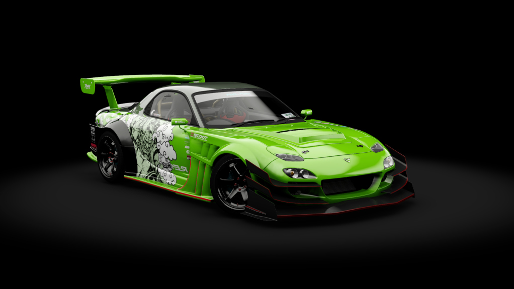 Mazda RX-7 QUAD Rotor Turbo AWD | Redd Tuned, skin kabuki green