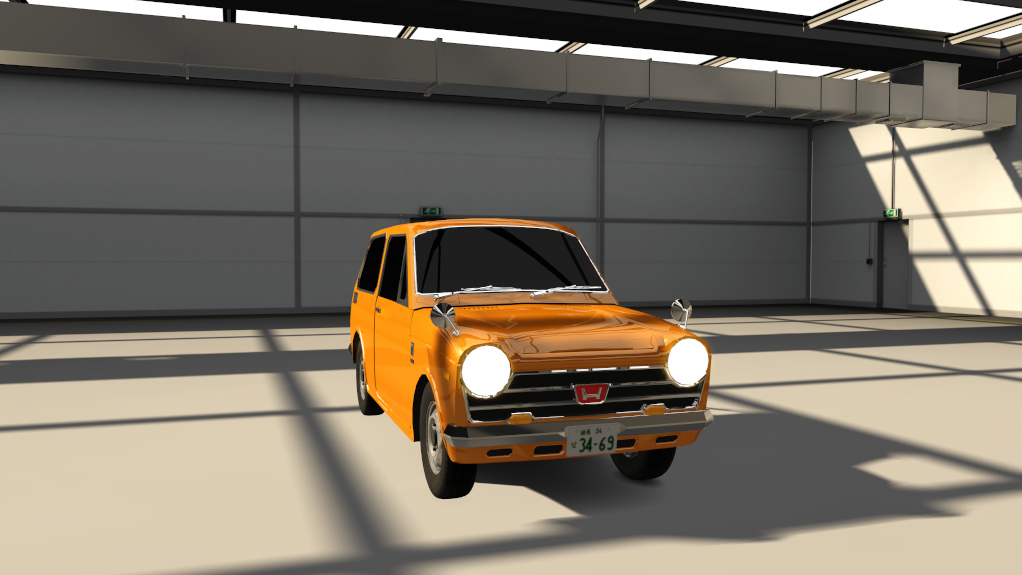 Honda Civic 1967 FIRST GEN Traffic, skin 00_pastel_orange