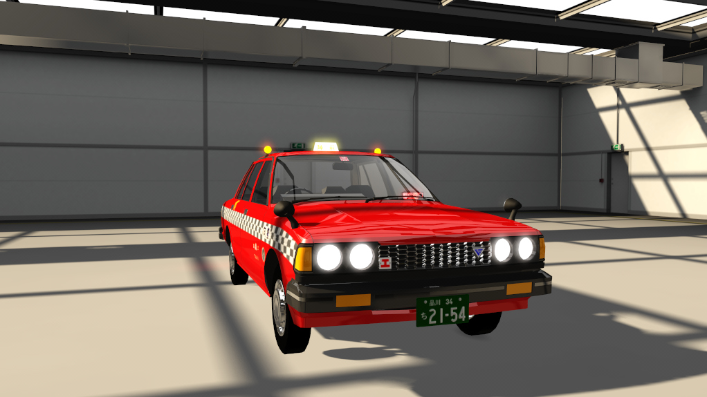 Nissan Bluebird U12 Traffic taxi, skin 01_red