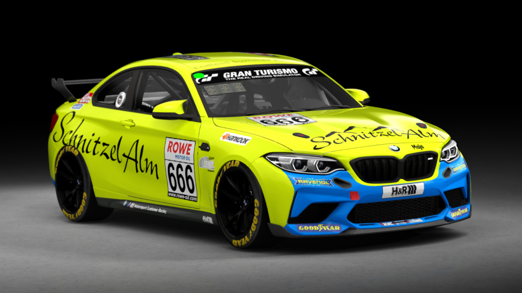 BMW M2 CS Racing, skin BMW Schnitzel Alm Racing 666