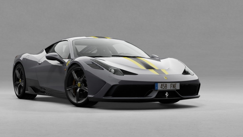 Ferrari 458 Speciale, skin Grigio_giallo_carbon