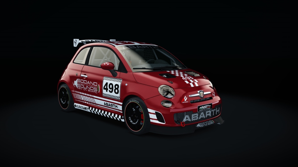 Abarth 500 Assetto Corse, skin maroon_white