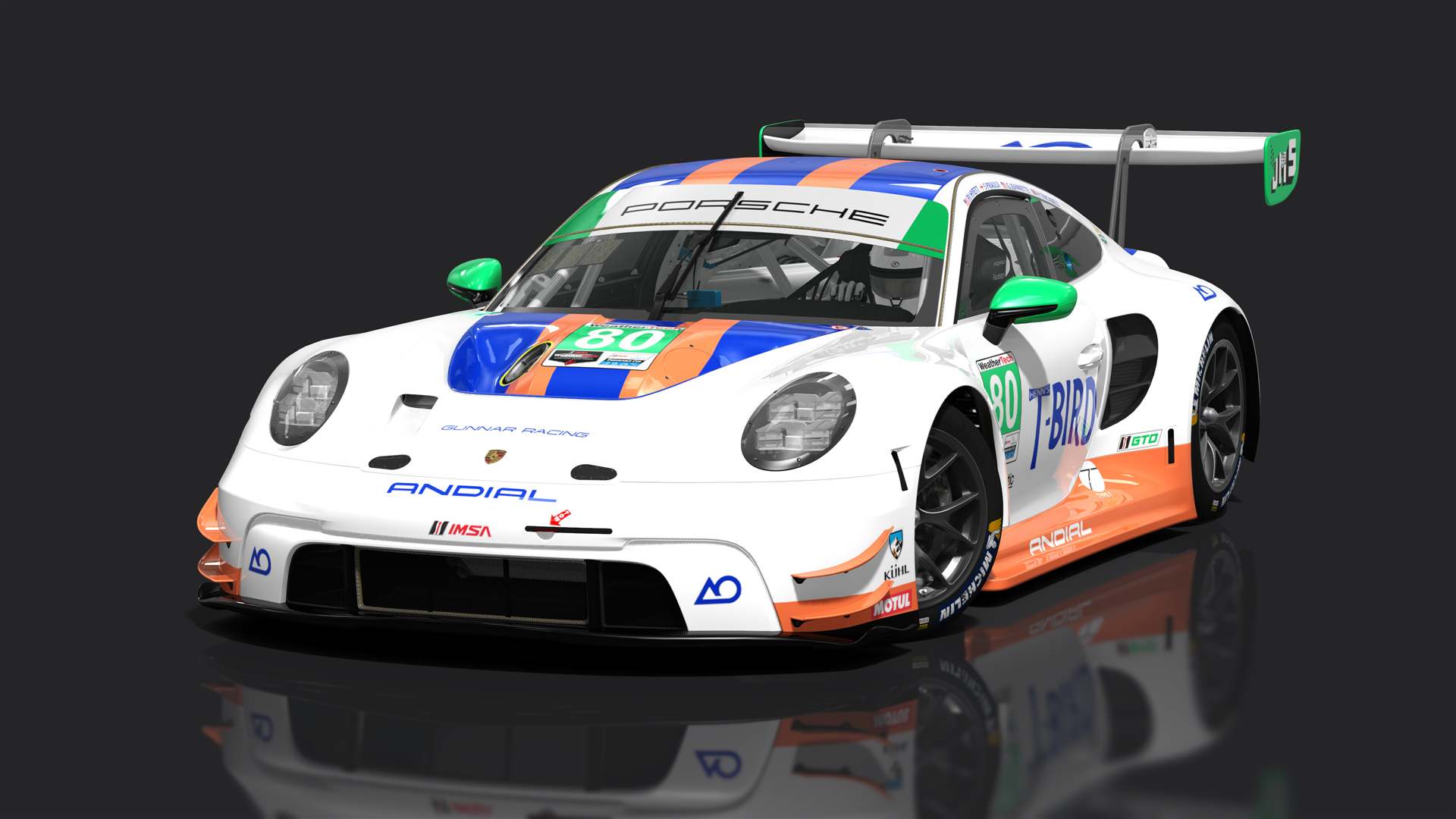 Porsche 992 GT3 R 2023, skin 2023 IMSA #80 AO Racing