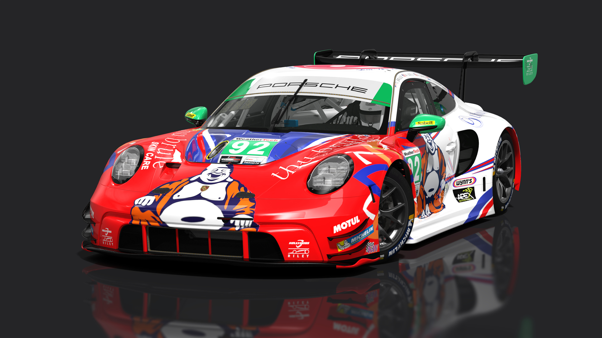 Porsche 992 GT3 R 2023, skin 2023 IMSA #92 Kelly Moss with Riley