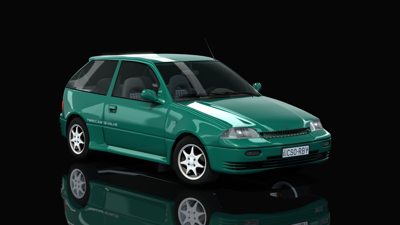 Suzuki Swift GTi csorby, skin bright teal