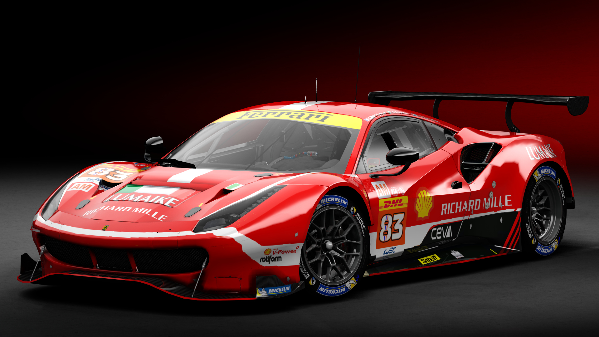 2018 Ferrari 488 GTE Evo [Michelotto], skin 2023 #83 Richard Mille WEC