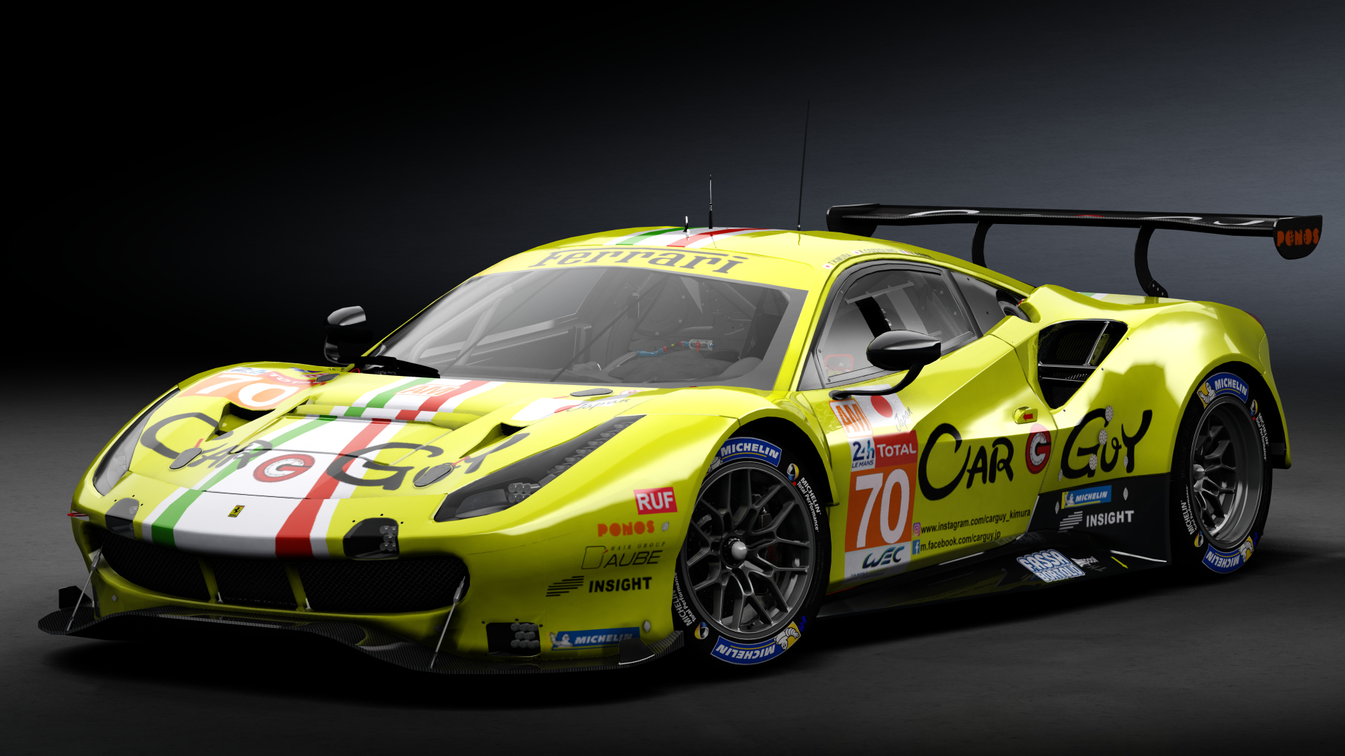 2018 Ferrari 488 GTE Evo Le Mans Spec [Michelotto], skin 2020 #70 MR Racing LM24