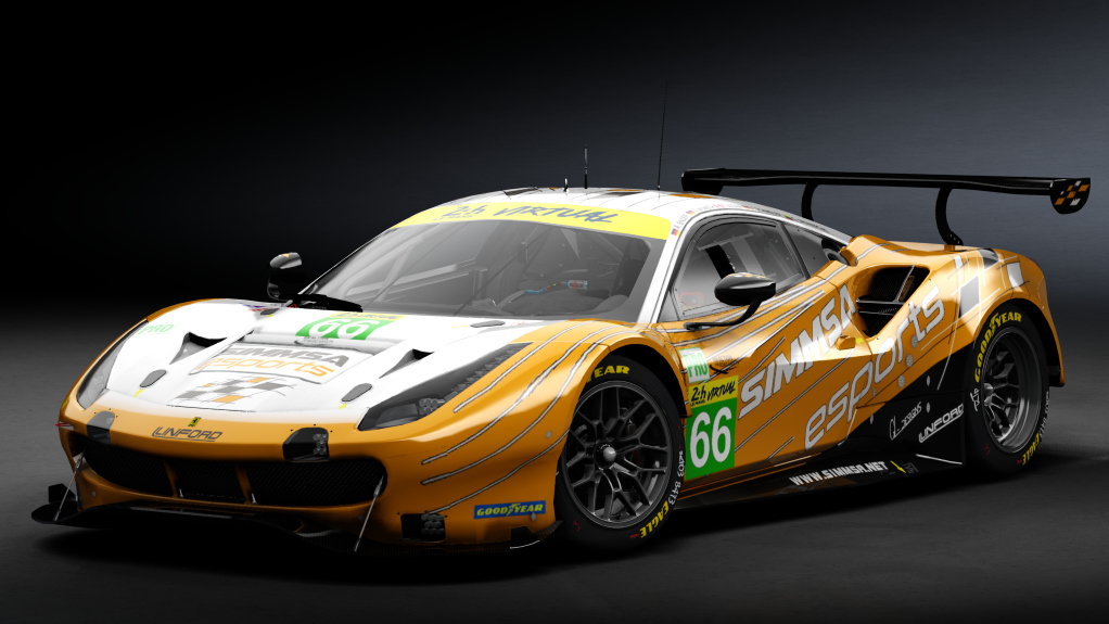 2018 Ferrari 488 GTE Evo Le Mans Spec [Michelotto], skin 2023 #66 SIMMSA Esports LM24 VIRTUAL