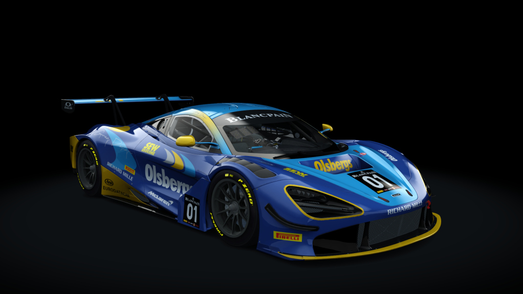 McLaren 720S GT3, skin Olsbergs_blue