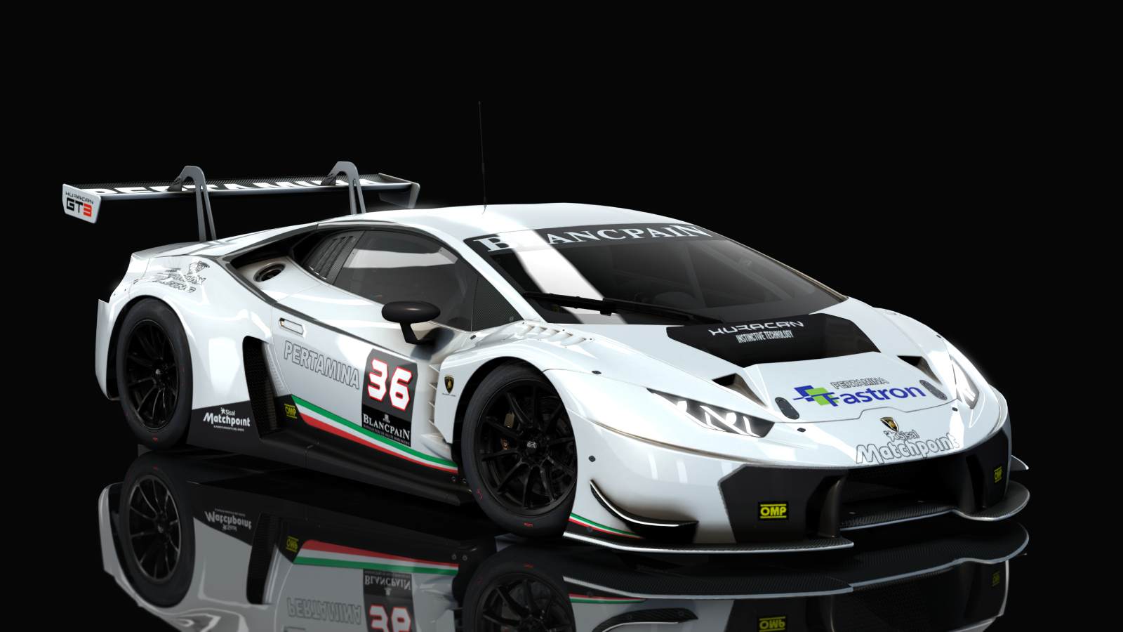 VM Lamborghini Huracan GT3, skin Racing_White