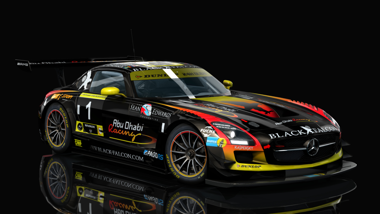 VM Mercedes SLS AMG GT3, skin Black_Falcon_Dubai_24H_1