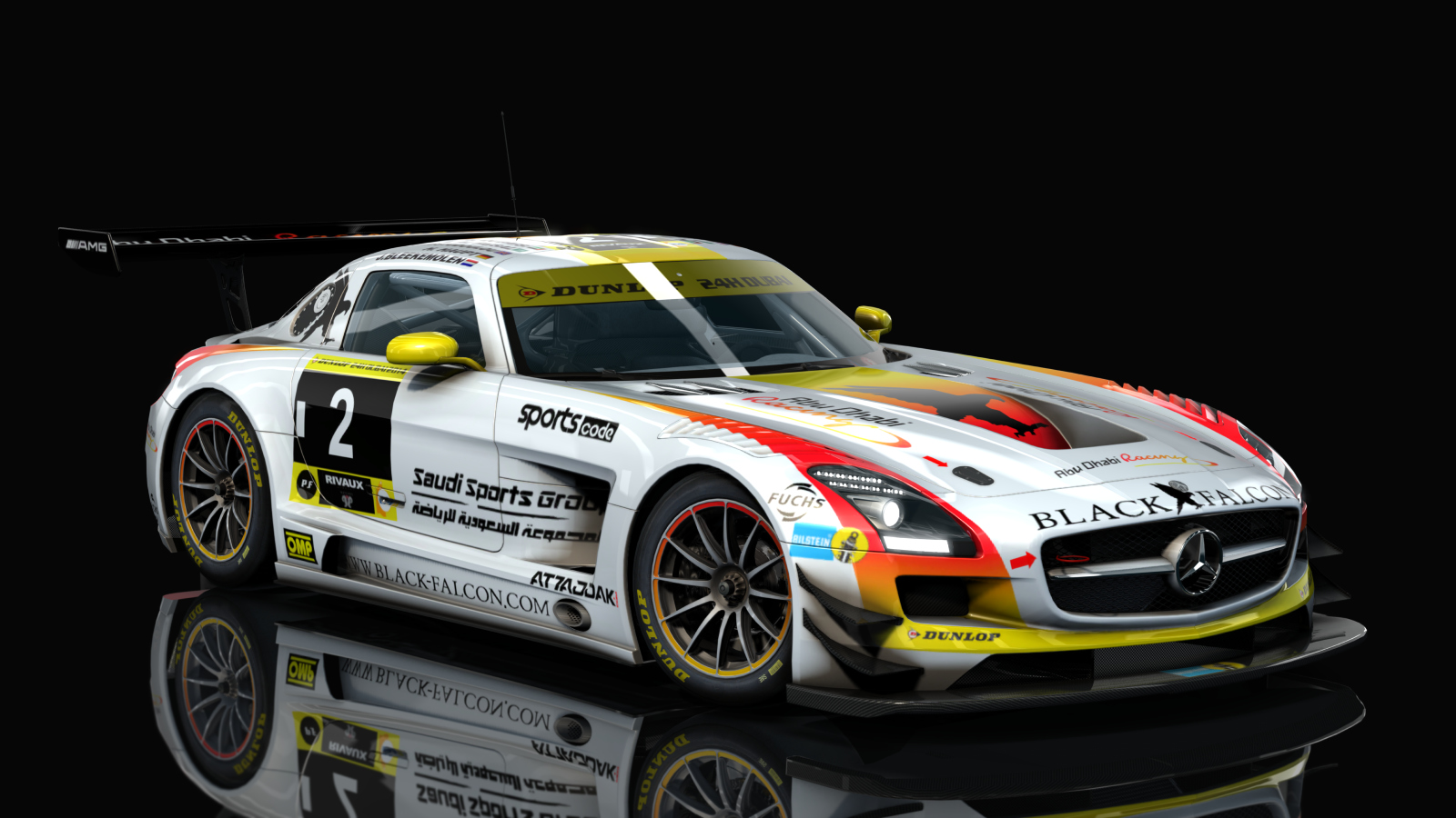 VM Mercedes SLS AMG GT3, skin Black_Falcon_Dubai_24H_2