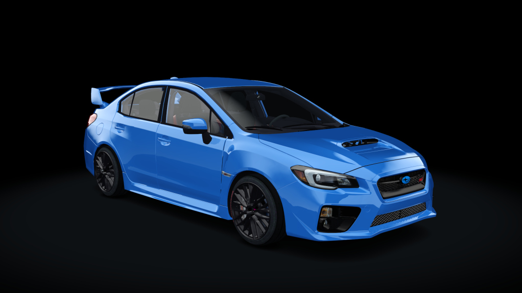 Subaru WRX STI, skin HYPER BLUE with black wheels
