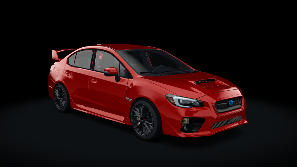 Subaru WRX STI, skin RED with black wheels