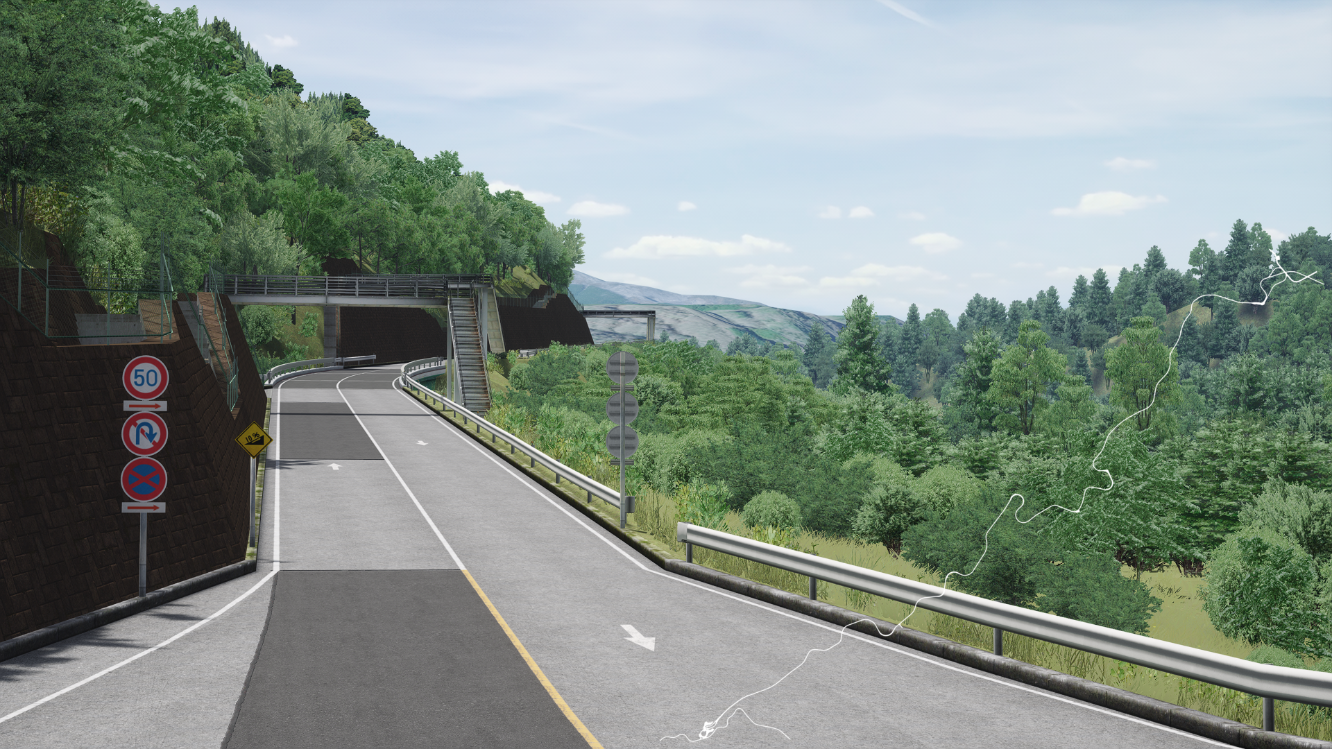 Hakone Turnpike, layout uphill_no_lights